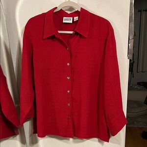 Chico's Vibrant Red Button-Down Shirt